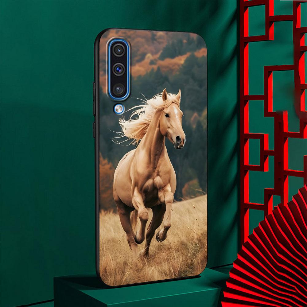 Horse Case for Samsung Galaxy A10s A50 A50s A02s A03s A20 A30 A20e A70 A70s A20s A30s A10 A40 A04 A04s A03 TPU Black Phone Cover