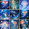 Diamond Painting Complete Kit Animal Jellyfish Full Round Fairy Dust Crystal AB Round Mosaic Dream Colorful 5D Home Decor New