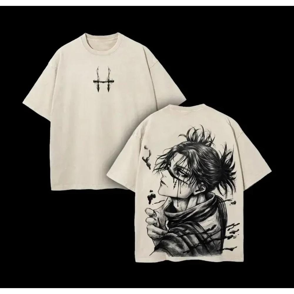 

Футболка з принтом Чосо Jujutsu Kaisen Аніме одяг Чоловіки Жінки Бавовняні футболки з коротким рукавом Вінтажна футболка з ефектом прання Хараджуку Чоловіча футболка XXL бежевий