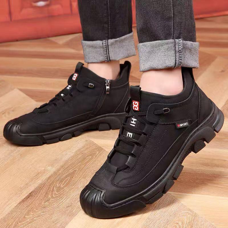 Men's cotton shoes are warm in winter, velvet and non-slip, men's casual high-top cotton shoes, men's cotton shoes, and men's leather cotton shoes.