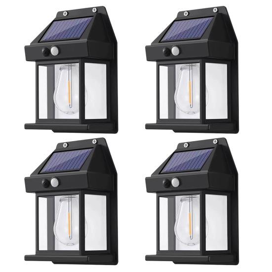 Solar Wall Lights Outdoor Wall Mount Light with 3 Lighting Modes Motion Sensor
