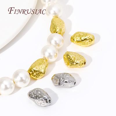 18K Gold Plated Metal Beads For Jewelry Making,Irregular Bracelet Necklace Spacer Beads,Bulk Jewellery Making Beads