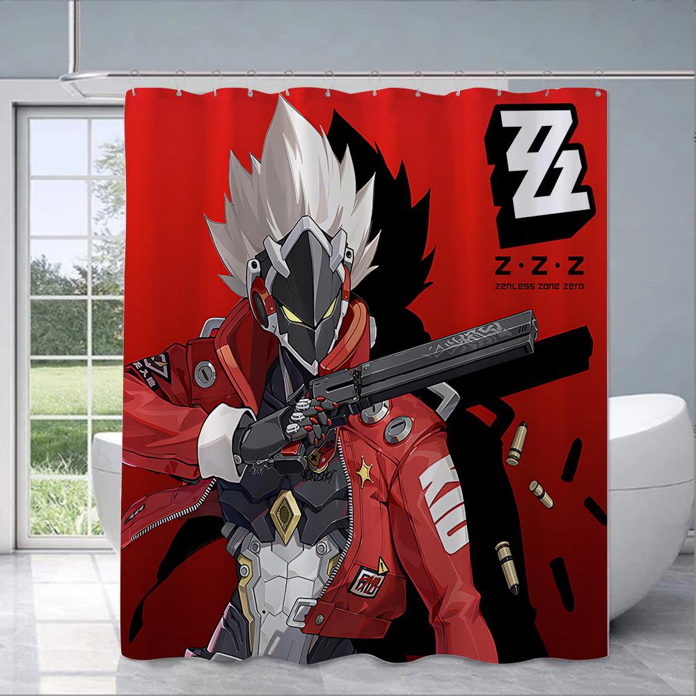 Zenless Zone Zero Shower Curtain Waterproof Polyester Fabric Paint Colorful Bath Curtains Home Bathroom Decor Curtain With Hook
