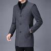 Men's Wool Coat: Casual Mid-Length Plus-Size Warm Jacket for Autumn/Winter