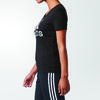 adidas Trainings-T-Shirt mit Rundhalsausschnitt und kurzen Ärmeln für Damen, Oberteile, Schwarz CD1952