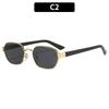 European and American personality box trend retro metal sunglasses vacation outdoor UV protection fashion sunglasses