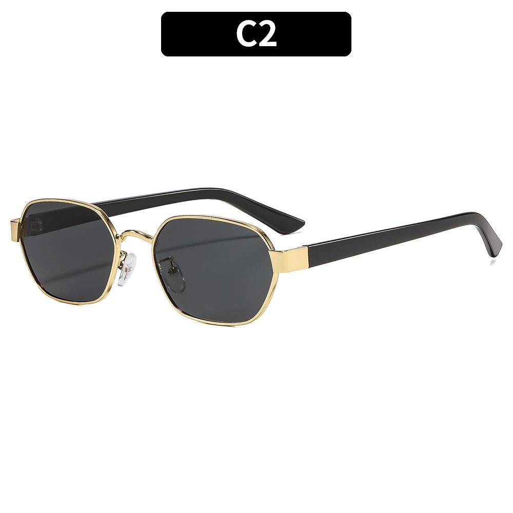 European and American personality box trend retro metal sunglasses vacation outdoor UV protection fashion sunglasses