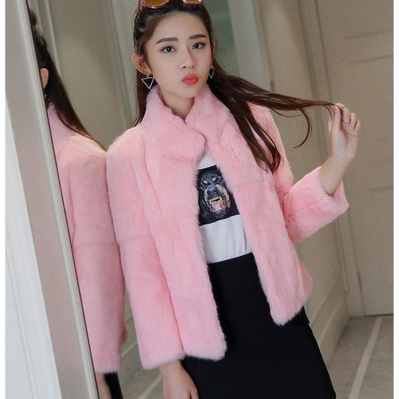 Imitation mink coat women's short stand-up collar autumn and winter top imitation fur jacket imitation velvet new