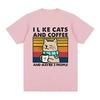 I Like Cats And Coffee Vintage Tshirt Clothes Hip Hop Casual Streetwear Cotton Unisex T Shirt New Tee Tshirt Unisexs Tops Unisex