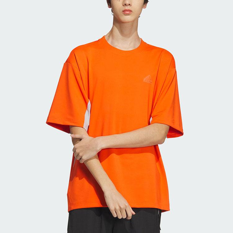 Adidas Future Style Short Sleeve T-Shirt With Printed Logo, Quick-Dry Sport Casual Men Tops Semi-Solar-Orange JI9884