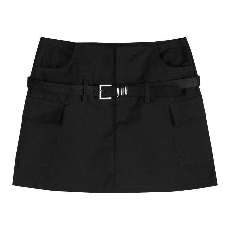 

Американская горячая девушка универсальная черная серая юбка миди: Женская летняя облегающая бедра мини-юбка карго с уникальным дизайном 3XL