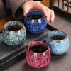 Live Hot Sale Gift Ceramic Kiln Change Non-Tipping Dragon Bottom Egg-Shaped Flower Tea Set Jian Zhan Single Cup Mast