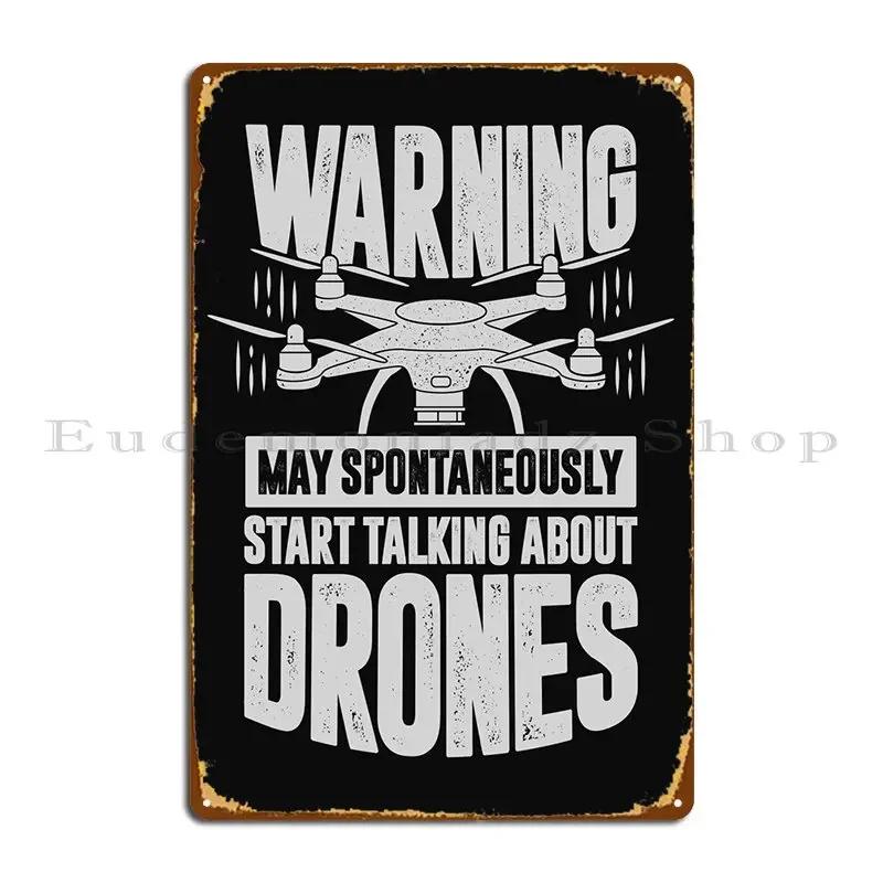 Drone Quadcopter Pilot Metal Sign Design Print Plaques Cinema Designing Tin Sign Poster 20x30cm(7.8x11.8inch)