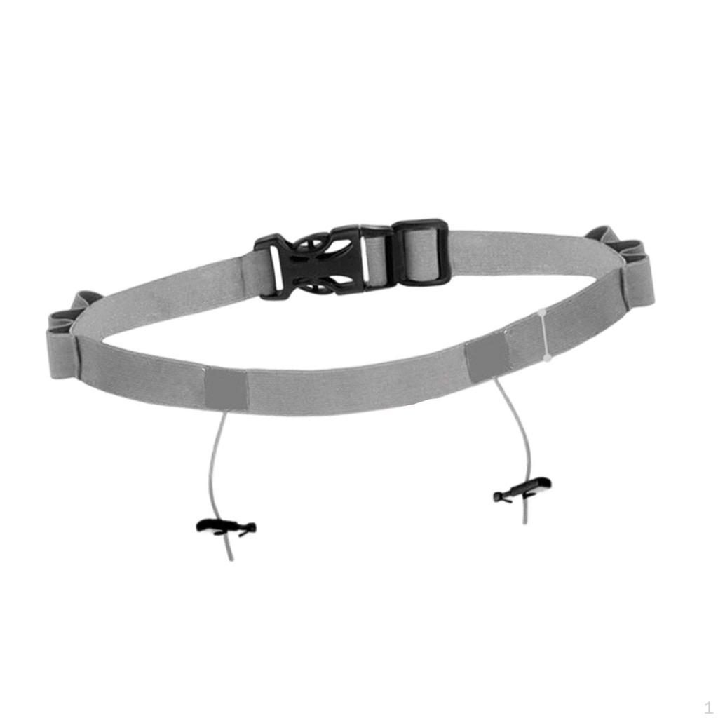 Adjustable Reflective Race Number Belt for Triathlon, with Loops And Fastening System Running