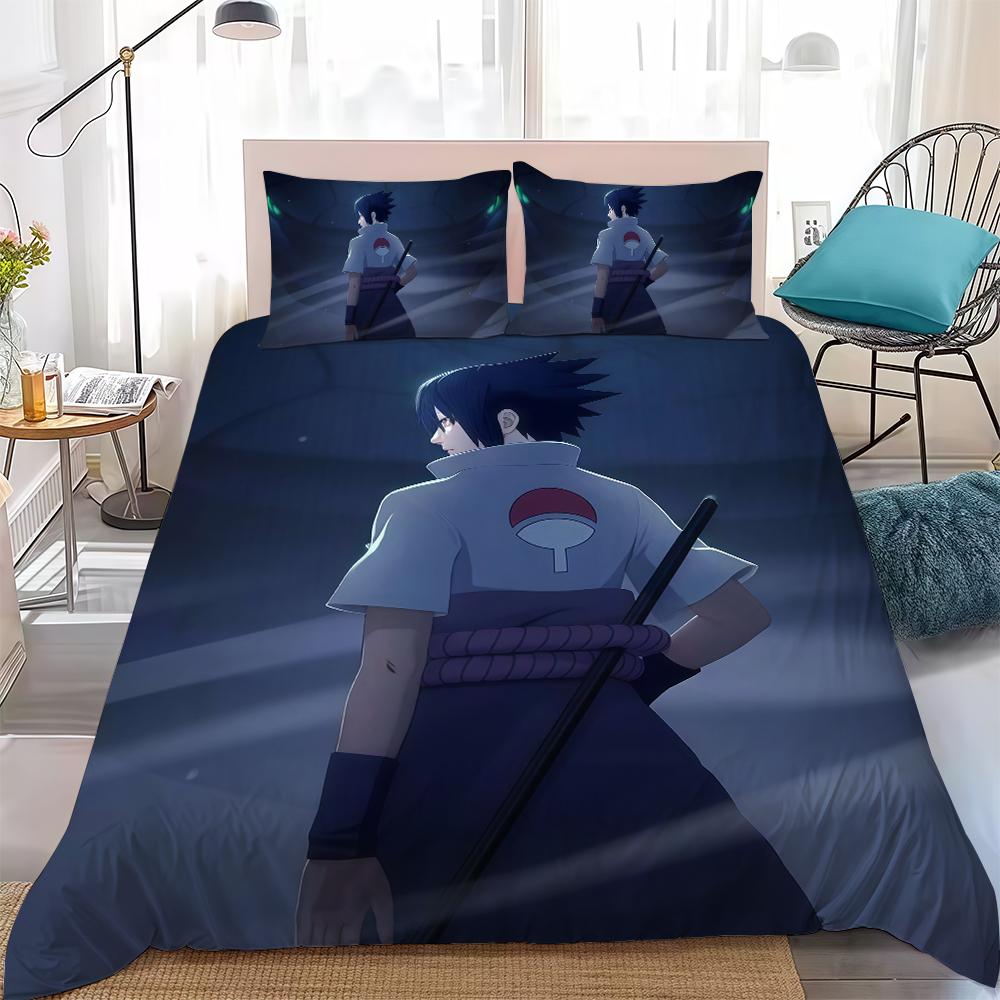

N-NARUTO Cool Anime Duvet Cover Set Home Style Bedding Soft Laundry Cotton Bed 3 Piece Set Student Dormitory Gift 135x200cm