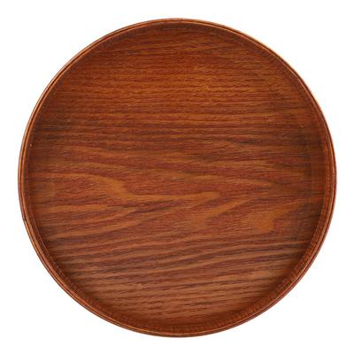 Rundes Serviertablett aus natürlichem Holz Holzplatte Tee Speisen Serviergeschirr Wasser Getränkeplatte 21cm