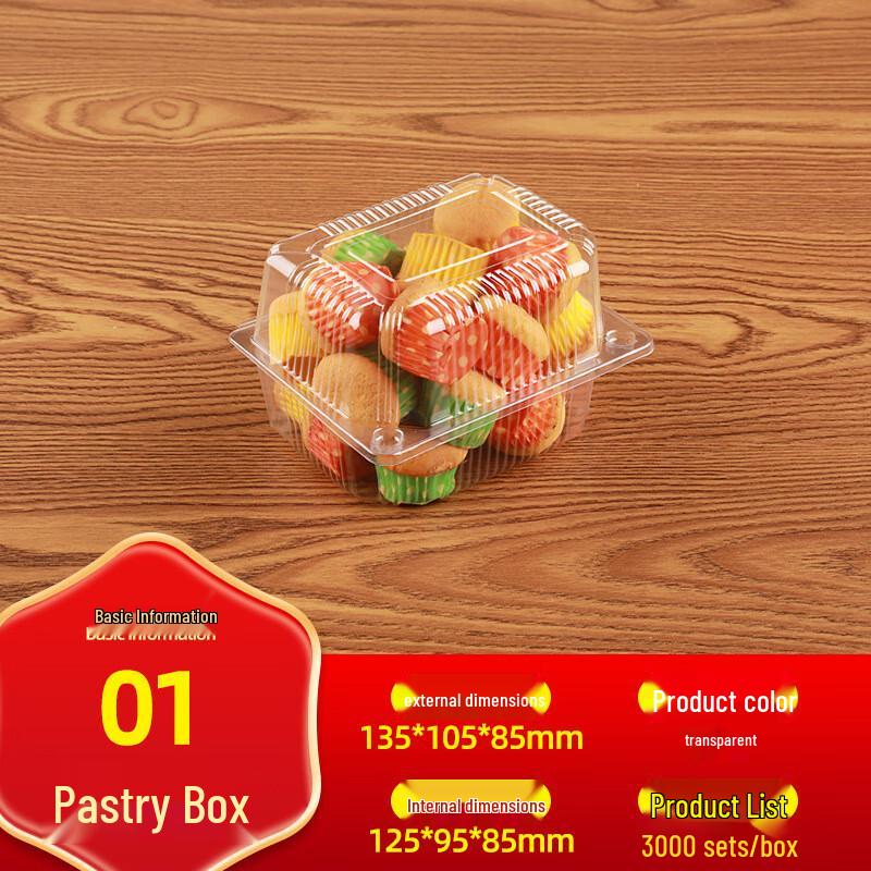 

Dymayki Disposable Plastic Baking & Takeaway Food Boxes (100 Pcs)