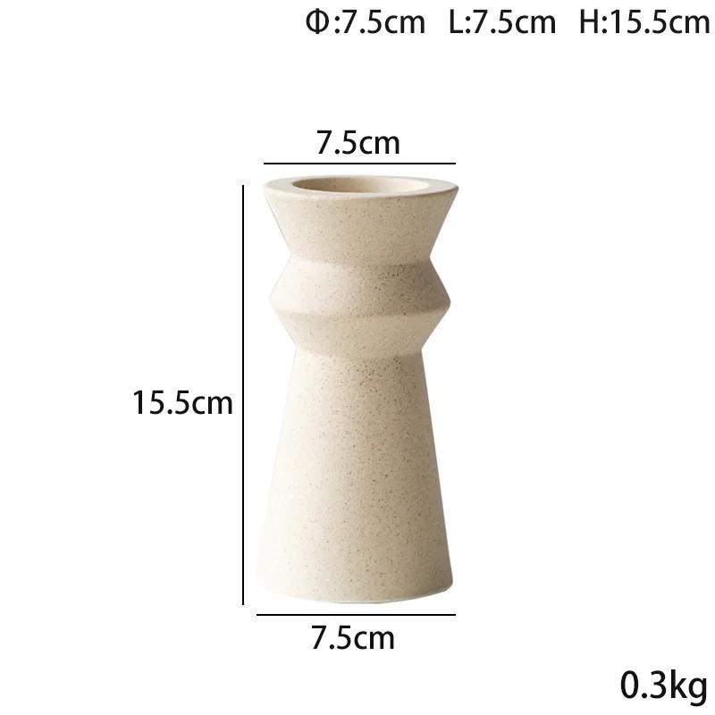 

Подсвечник из скандинавской белой керамики, искусство цветочной композиции в средневековой гостиной, геометрический дизайн, декор интерьера и орнаменты