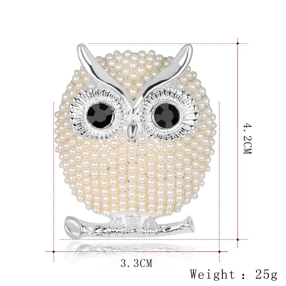 Women Pearl Brooches Cartoon Owl Animal Brooches Party Accessories Wedding Decoration Christmas Jewelry Brooch