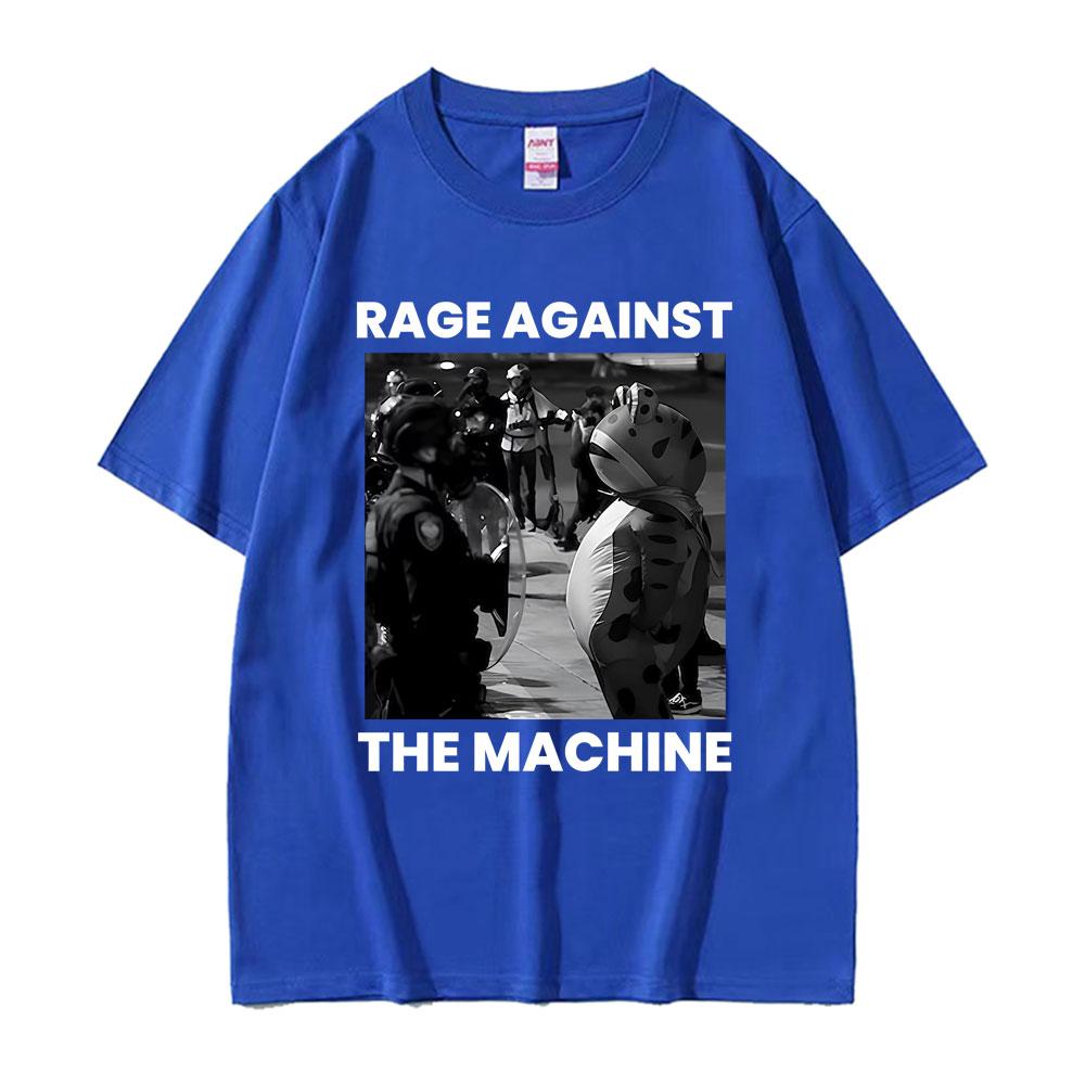 Funny Rage Against The Machine Protest Frog Meme T Shirts Men Women Clothing 100 Cotton Summer High Quality Tshirts Streetwear