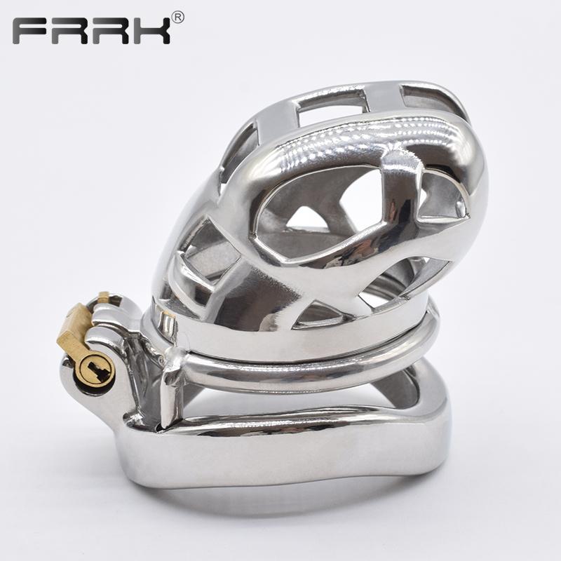 Sex Toy Small Mamba Male Chastity Device Metal Cock Cage with Anti-Fall Off Penile Bondage Stealth Penis Rings for Men Chastity