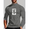 Warm Polyester Men's Mock Neck Long Sleeve Tee, Perfect for Autumn Outdoor Walks