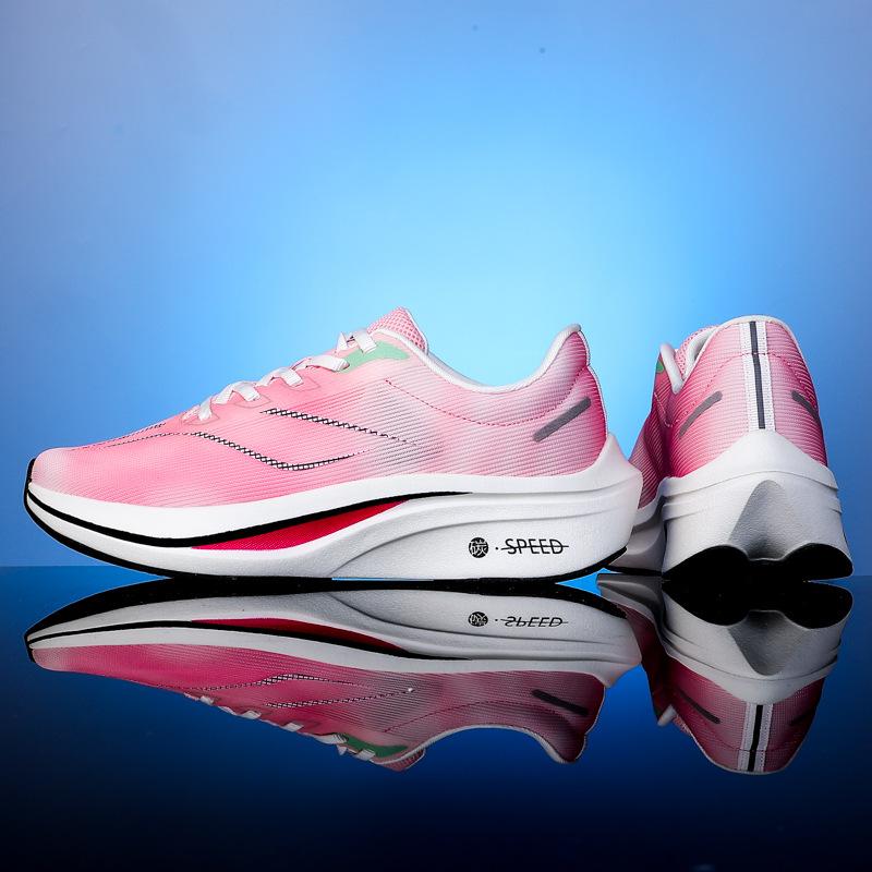 Feidian 4C Carbon Board Running Shoes Popcorn High-quality Running Shoes Luminous Casual Shoes Men's and Women's Same Breathable Sports Shoes