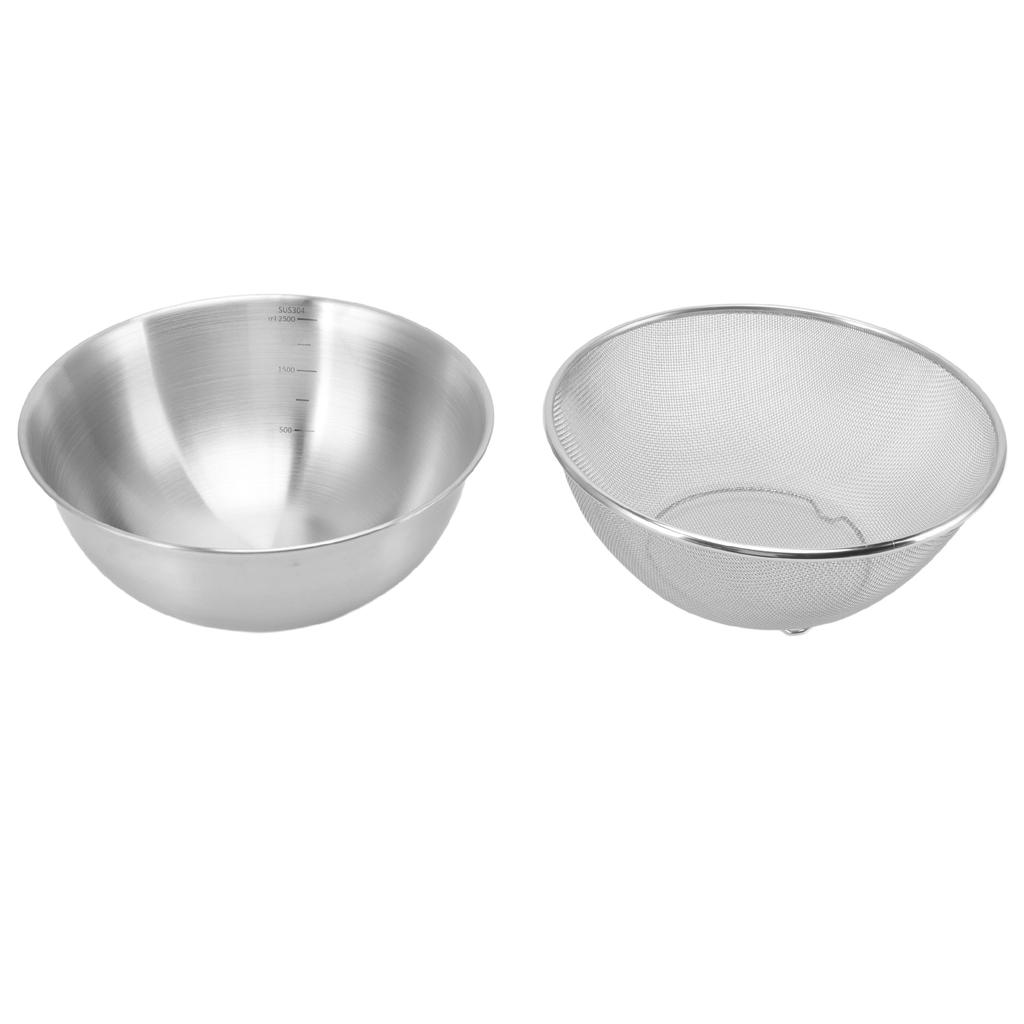 Stainless Steel Strainer Colander Fast Drainage 24CM Diameter Safe Food Grade Material Salad Bowl for Home Kitchen