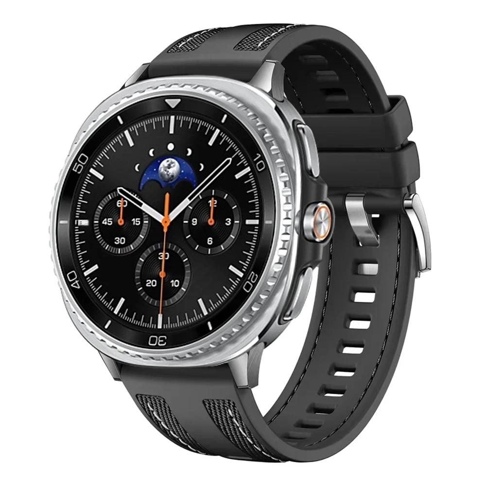 

Нейлоновый+силиконовый ремешок для Samsung Galaxy watch 8 44 мм 40 мм, сменный ремешок Correa, спортивный браслет для Galaxy watch 8 classic 46 мм Galaxy Watch 8 40mm чёрный