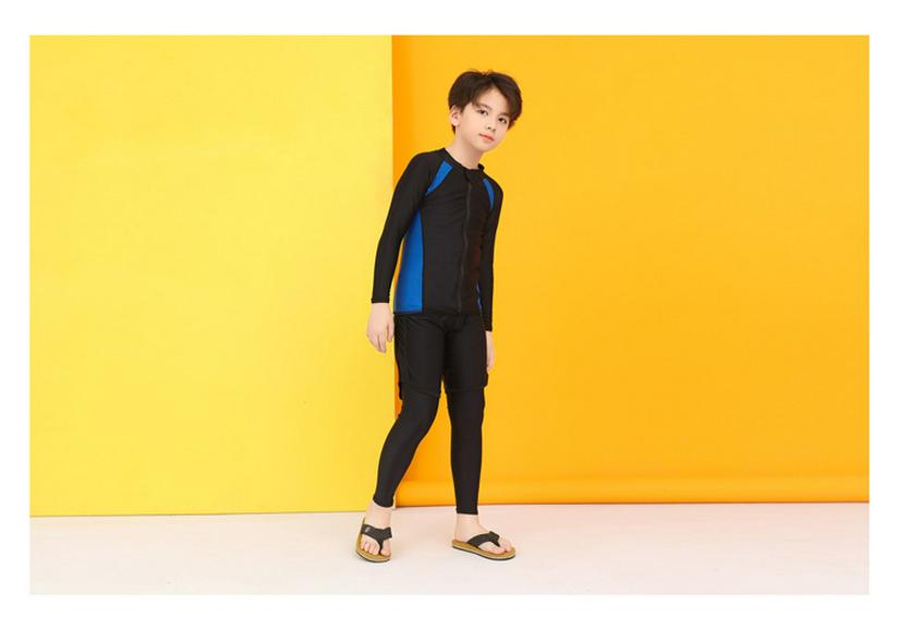Kids' Long Sleeve Diving Swimsuit - Quick Dry, Sun Protection, Parent-Child Matching Beachwear for Boys & Girls