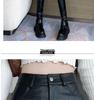 Plus Size Black PU A-line High Waist Skirt for Autumn/Winter