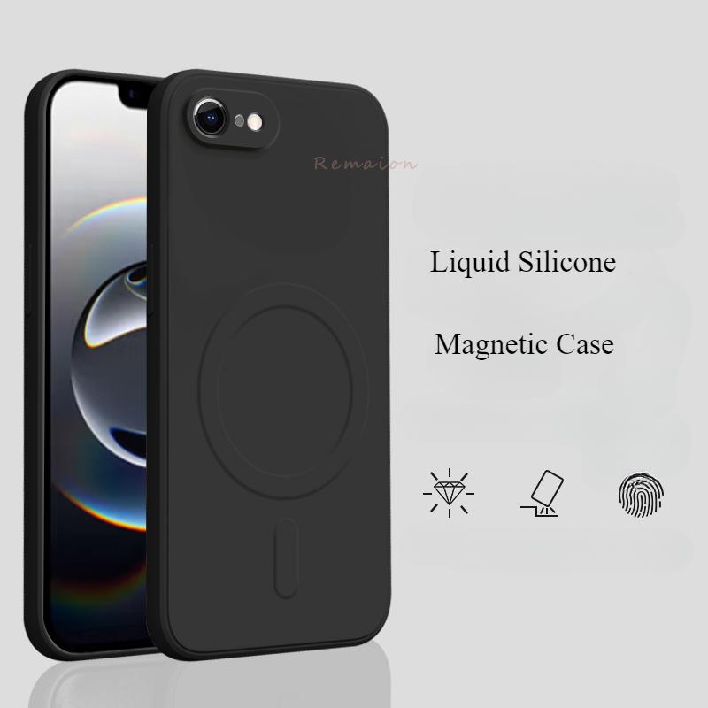 Official Liquid Silicon 16E Case for For Iphone 16E SE4 Wireless Charge Magnetic Soft Shockproof Camera Protector Cover