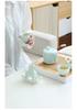 Modern Minimalist Ceramic Rocking Horse Ornament - Cute Green & Pink Tea Pet Decor for Home