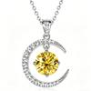 8mm Fashion Crescent Moissanite S925 Sterling Silver Necklace High End Unique Dynamic Pendant Clavicle Chain For Women