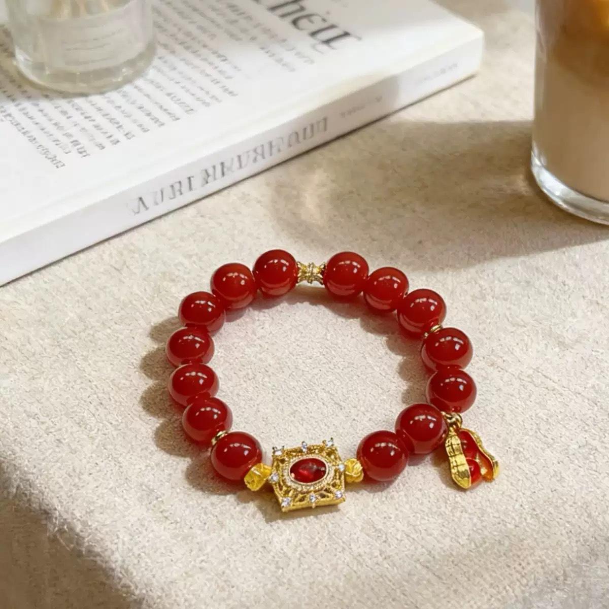 

Natural agate crystal bracelet light luxury retro jewelry,fashion women daily jewelry gift