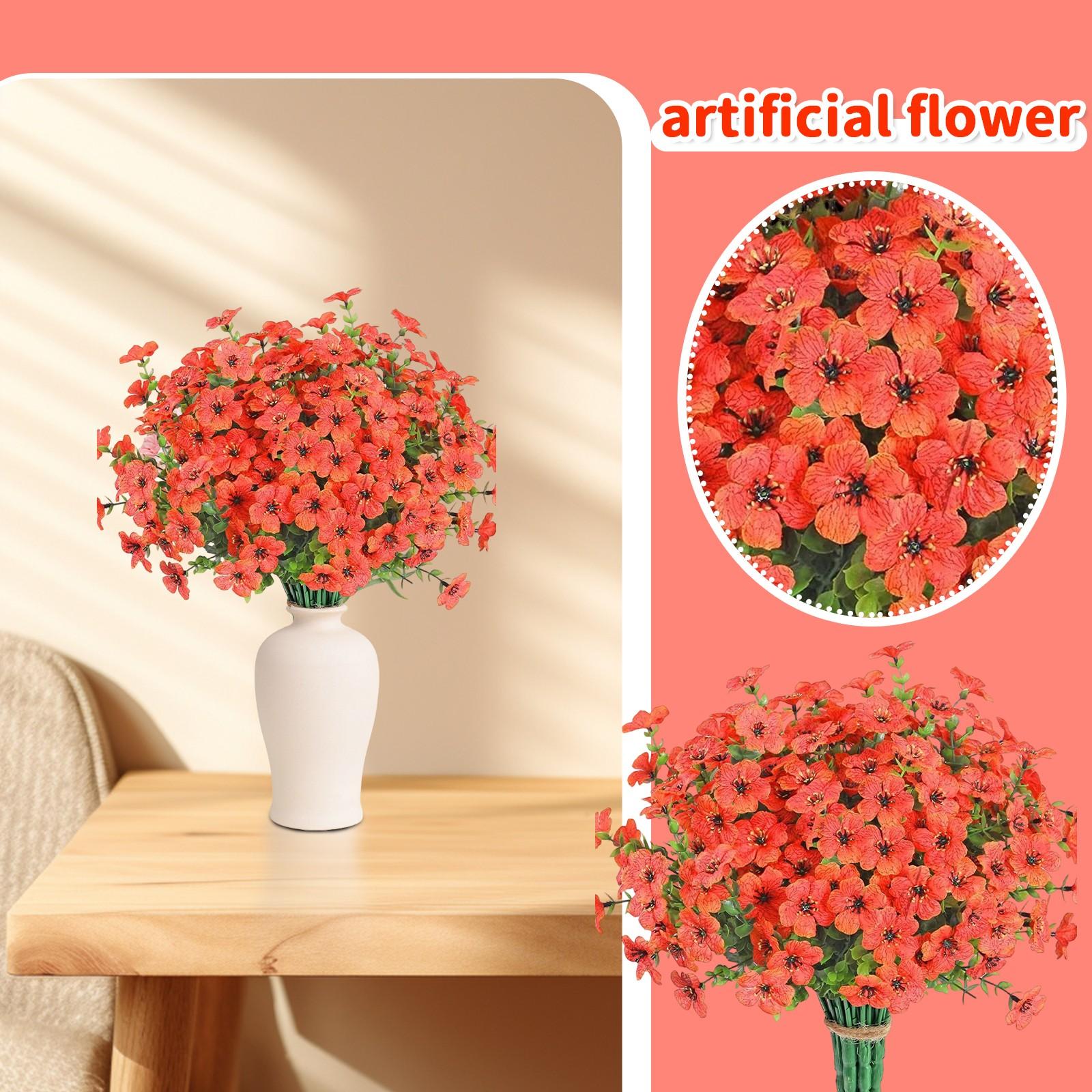 

AURIGATE 8 пучков искусственных цветов, Устойчивые к УФ-излучению цветы для улицы, Цветы для украшения кладбища, Декор для дома, кухни, спальни, свадебной вечеринки One Size