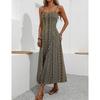 Bohemian Style Long Camisole Slit Design Dress Vacation Slim-Fit Split Cami Dress  for Daily Shopping Gatherings & Street Looks