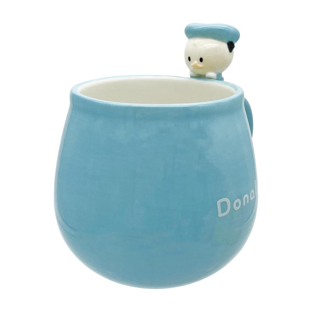 Disney Donald Duck Yululun Mug with Figure, Large, Approx. 340ml, Approx. 9 x 10cm, Tableware, Donald Merchandise, Birthday Gift, Green, san4532-5