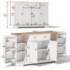 Patchwork Color Large Sideboard with 4 Doors And 1 Drawer, Modern Buffet Cabinet for Dining Room And Living Room