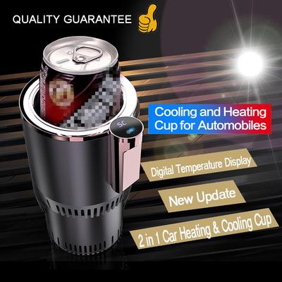 2-en-1 DC 12V voiture chauffage refroidissement tasse voiture bureau tasse plus chaud refroidisseur voiture intelligente tasse support gobelet refroidissement boisson boissons canettes