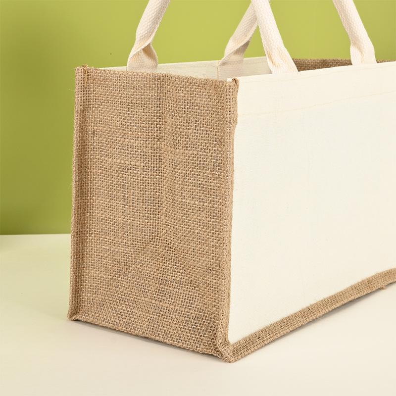 In-Stock Retro Linen Tote Bag – DIY Hand-Painted or Logo Printed Jute Bag