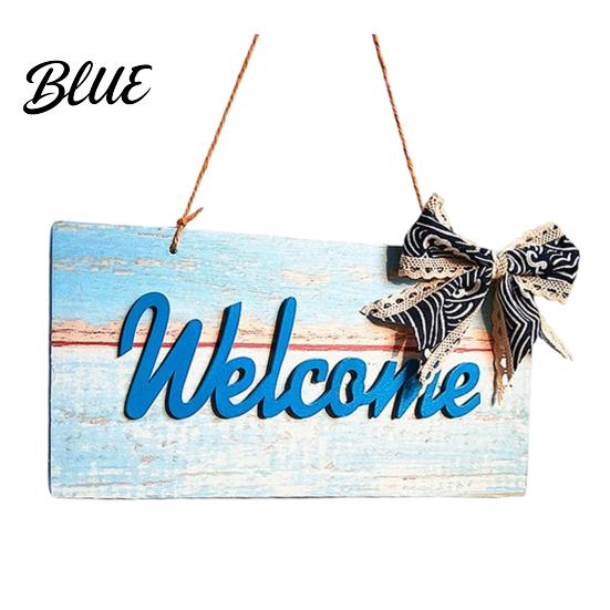 Retro Wooden Sign Welcome Decorative Sign Mediterranean Style Long-lasting Door Decoration Wall Mounted