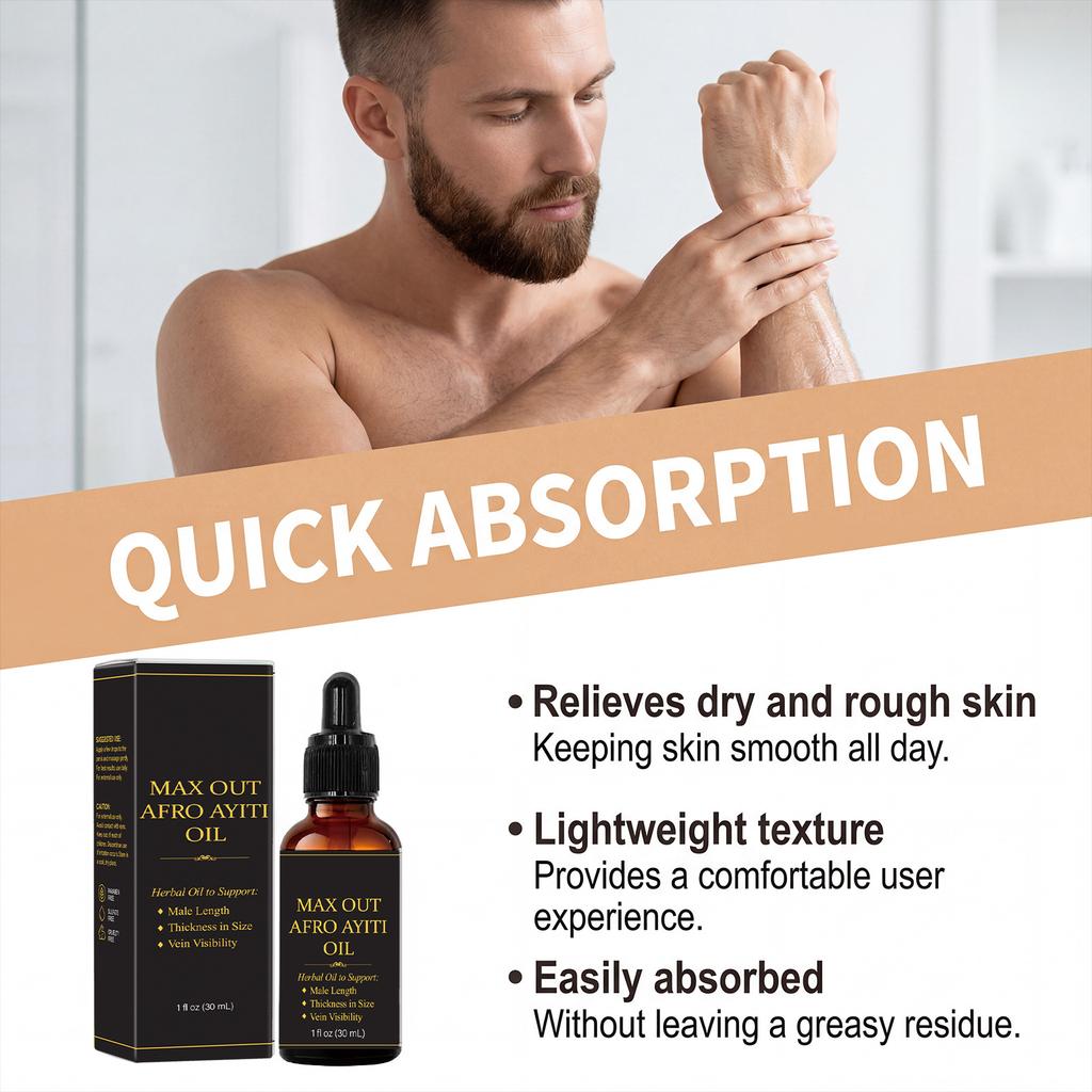 Men’s Care Oil Gentle Formula Body Moisturizing Oil Daily Application Skin Nourishing Essential Oil for Men 30ml