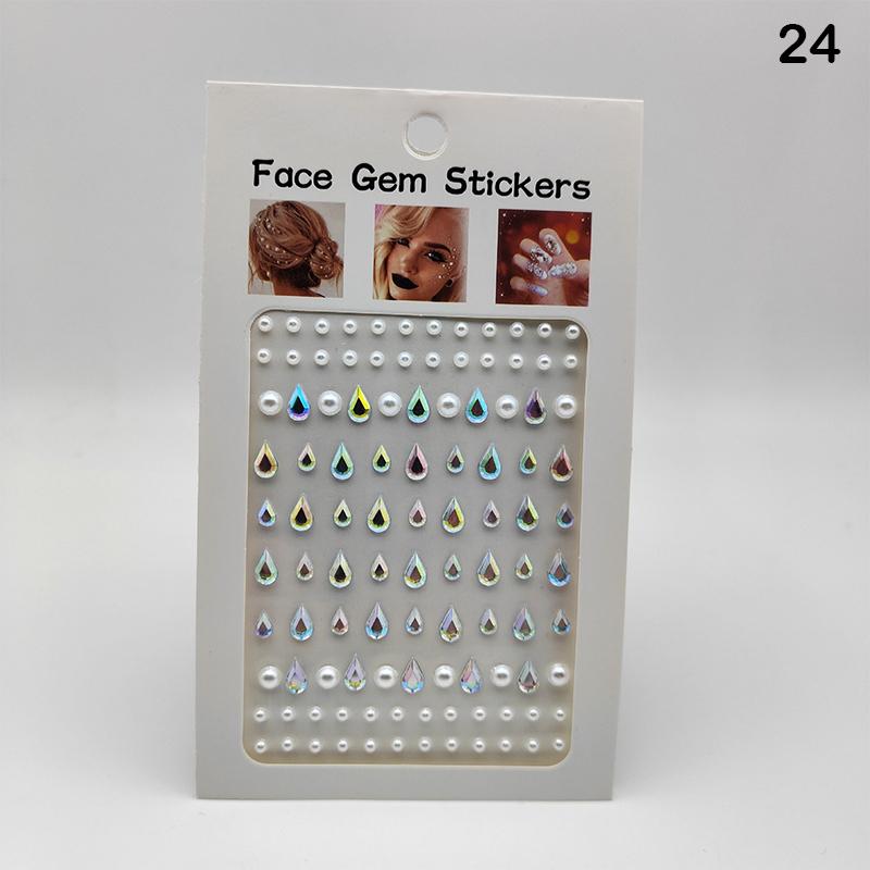 Gesichtsstein-Aufkleber 5D Bunter Strass-Tattoo-Lidschatten-Aufkleber für Festival Nägel Körper Make-up Bling Schmuck DIY Dekor