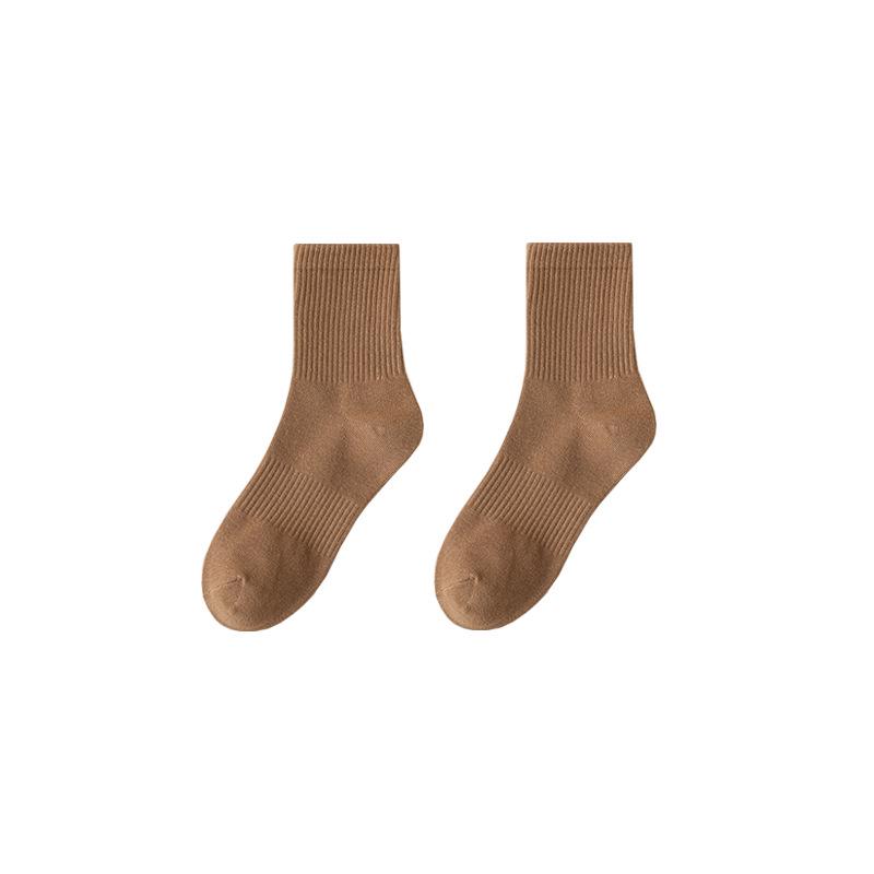Men's Solid Color Cotton Over-the-Knee Socks, Medium Thickness, Long and Versatile for Spring/Summer.