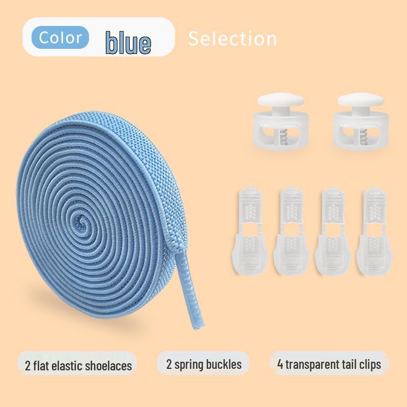 Universal No-Tie Elastic Shoelaces for Men, Women, and Kids - Flat Design with Secure Buckle System