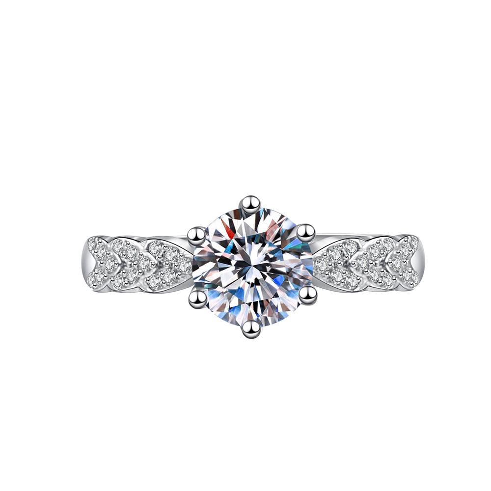 Open Adjustable European and American Style New Imitation Mosane Diamond Adjustable Girls' Ring Fashionable Creative Ring