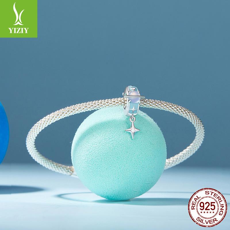 Bricolage Accessoires de Bracelet Perlé Boucle Clip de Positionnement de Planète Breloque Perles en Argent Sterling S925 Transfrontalier