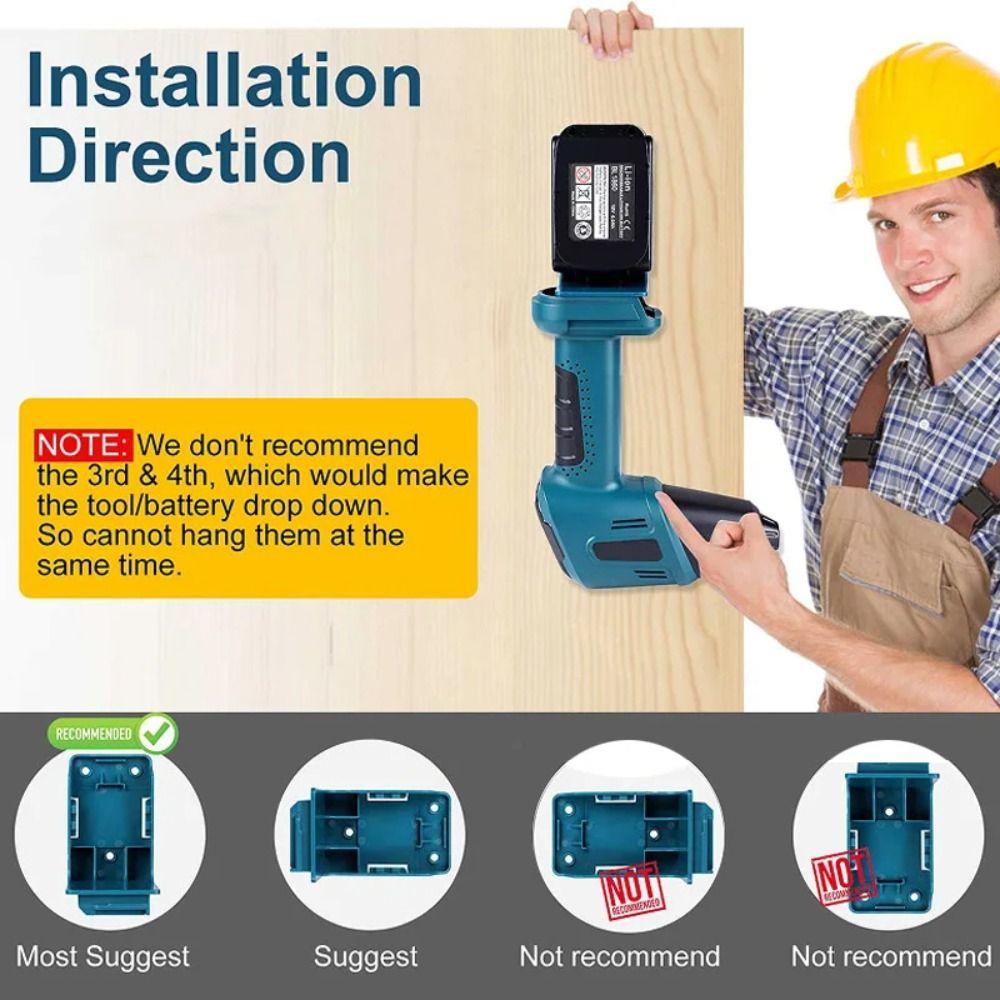 Handy Storage Rack Wall Holder Electric Tool Holder 2 IN 1 Battery Mount Holder  Home
