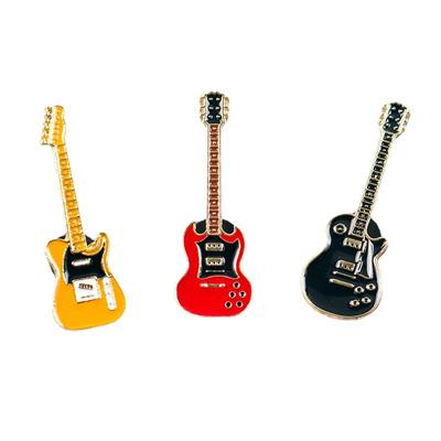 Musical Instrument Guitar Brooch Cartoon Badge Personality Trend Corsage Couple Buckle Pin Female Retro